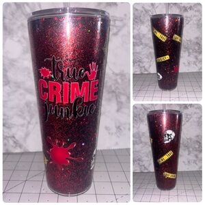 True Crime Junkie Glitter Tumbler